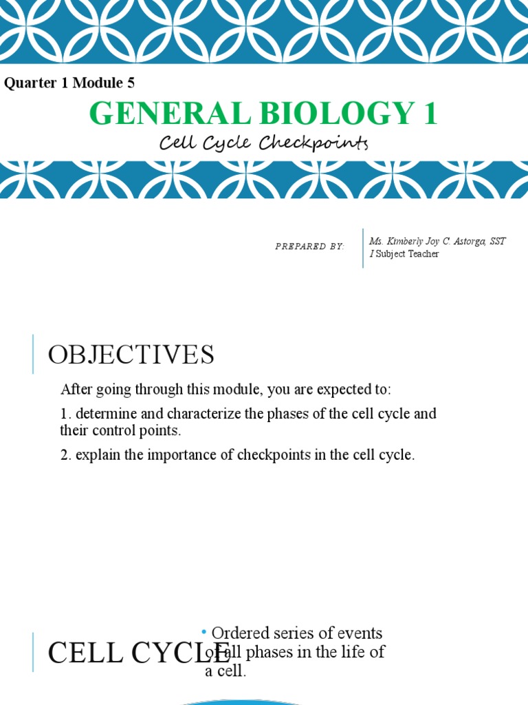 General Biology 1 Cell Cycle Checkpoints PDF Cell Cycle