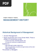 Management History: Chapter 2 Stephen P. Robbins