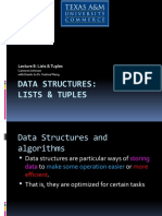 Data Structures: Lists & Tuples