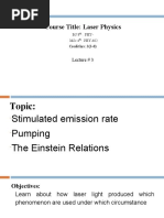 Course Title: Laser Physics: Lecture # 3