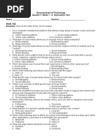 Empowerment of Technology Quarter 1: Week 1 - 2: Summative Test Name: - Section: - Week 1&2 Direction: Encircle The Letter of The Correct Answer