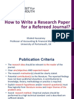 How To Write A Research Paper For A Referred Journal