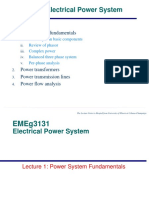 Emeg3131: Electrical Power System: Course Contents