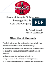Financial Analysis of Brindavan Beverages Pvt. LTD (Coca Cola Company LTD.)