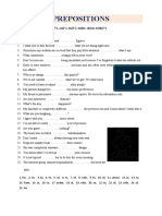 Prepositions: To (7 ), From, For (2 ), In, of (5 ), at (2 ), On (2 ), Under, About, With (3 )