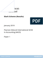 Mark Scheme (Results) : January 2019 Pearson Edexcel International GCSE in Accounting (4AC0) Paper 1