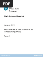 Mark Scheme (Results) : January 2019 Pearson Edexcel International GCSE in Accounting (4AC0) Paper 1