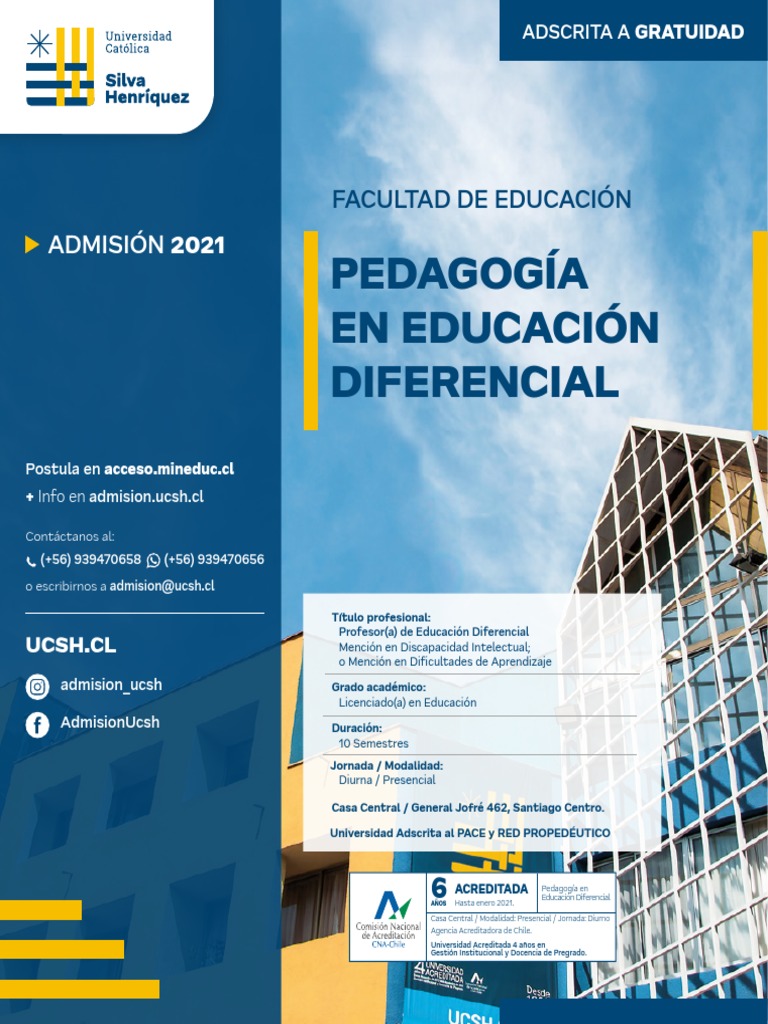 Pedagogía en Educación Diferencial 2021 | PDF | Plan de estudios | La ...