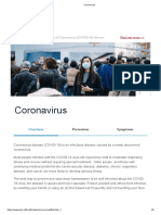 Coronavirus: There Is A Current Outbreak of Coronavirus (COVID-19) Disease