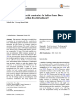 Investment and Financial Constraints in Indian Firms: Does Working Capital Smoothen Fixed Investment?