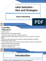 Market Selection: Definition and Strategies: Export Marketing