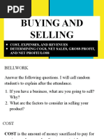 Buying and Selling: and Net Profit/Loss