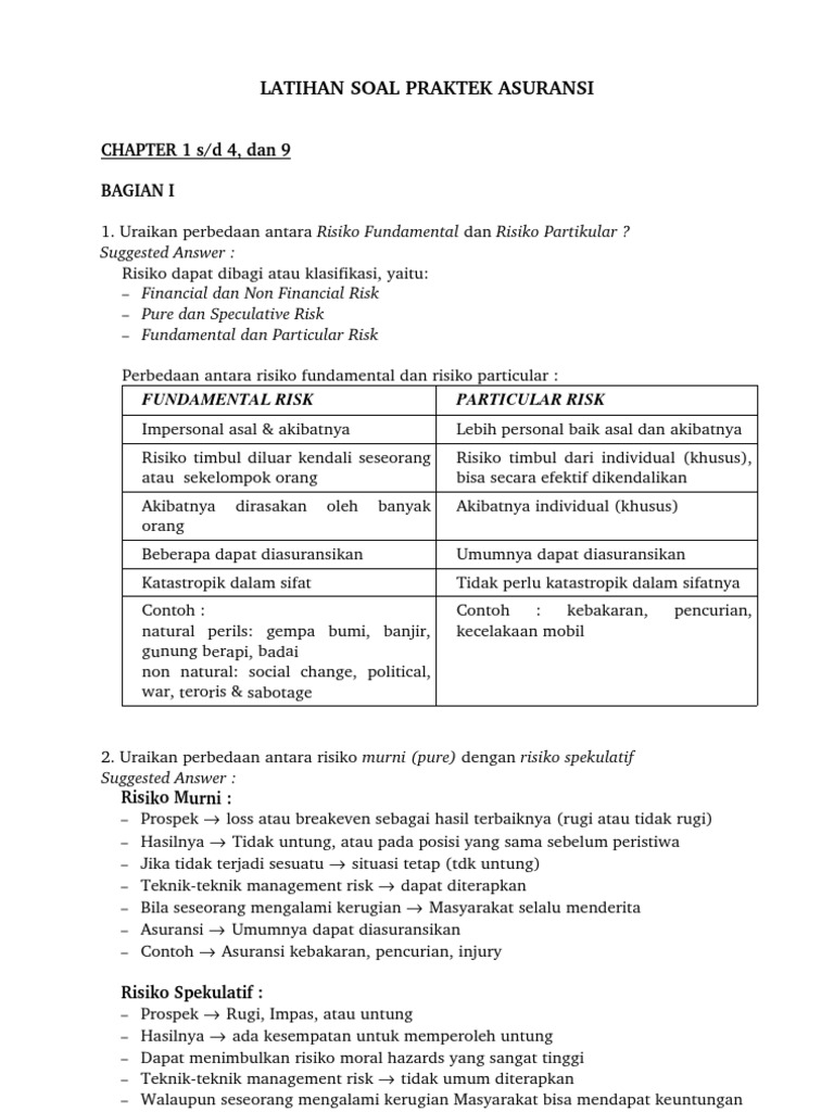 101 Latihan Pembahasan Soal Praktek Asuransi