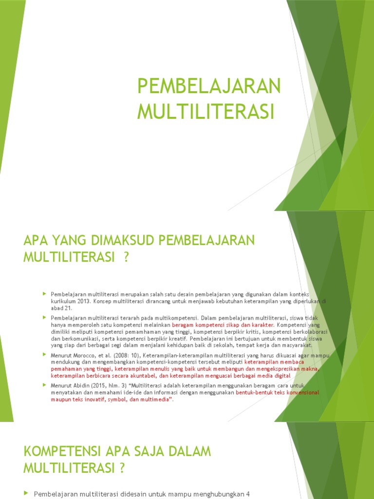 Model Pembelajaran Multiliterasi | PDF