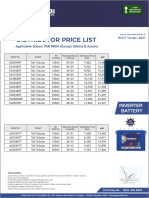 Addo Price List Inverter Battery - Pan India (Except Odisha & Assam) Wef 1st Apr-21
