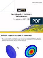 Workshop 3-12: Reflector 3D Component: Introduction To ANSYS HFSS