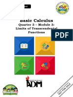 Basic Calculus: Quarter 3 - Module 3: Limits of Transcendental Functions