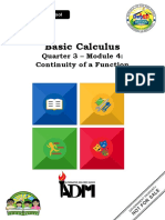 Basic Calculus: Quarter 3 - Module 4: Continuity of A Function