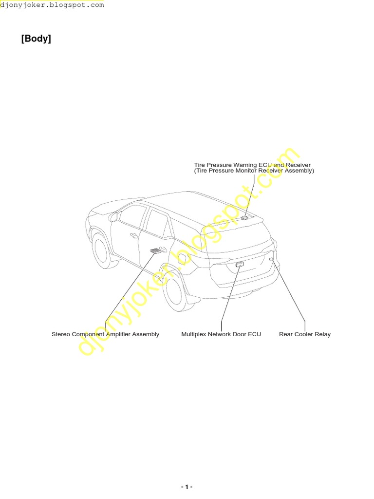 Toyota Fortuner (EM3275E) Relay Locations PDF Car Vehicles
