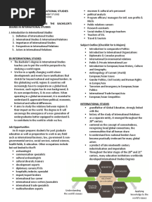 I. Introduction To International Studies
