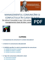 Managementul Comunicarii Si Conflictului in Clasa de Elevi