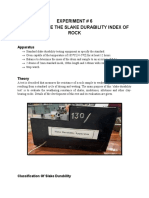 Experiment # 6 To Determine The Slake Durability Index of Rock