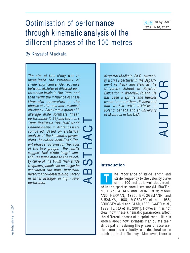 Optimization of Performance Through Kinematic Analysis of The Different ...