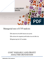 Cost Volume and Profit (CVP) Analysis