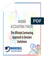 AK0040 Accounting Theory: The Efficient Contracting Approach To Decision Usefulness