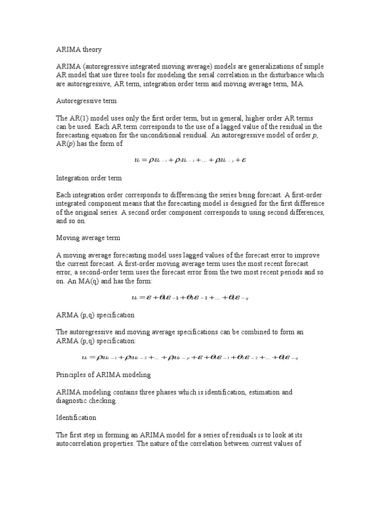 Understanding ARIMA Modeling Techniques | PDF | Autoregressive ...