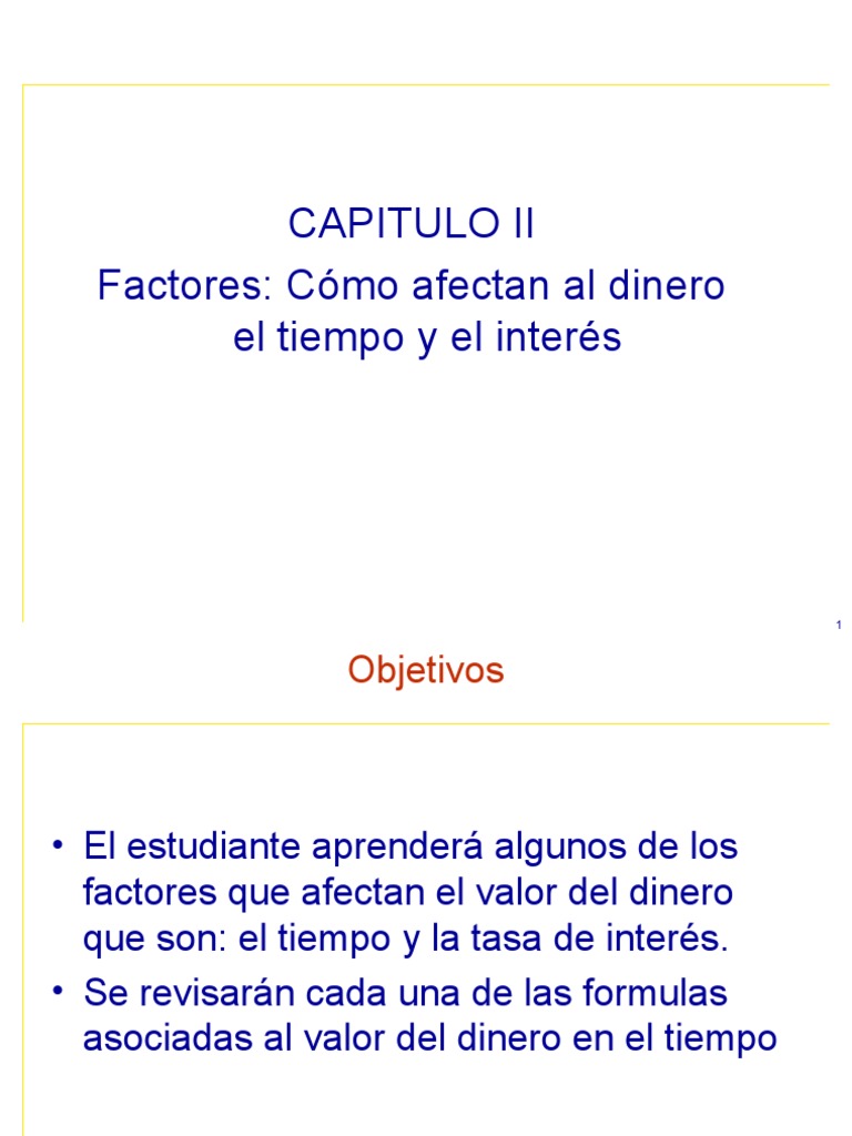 Factores que Afectan el Valor del Dinero | PDF | Enseñanza de ...