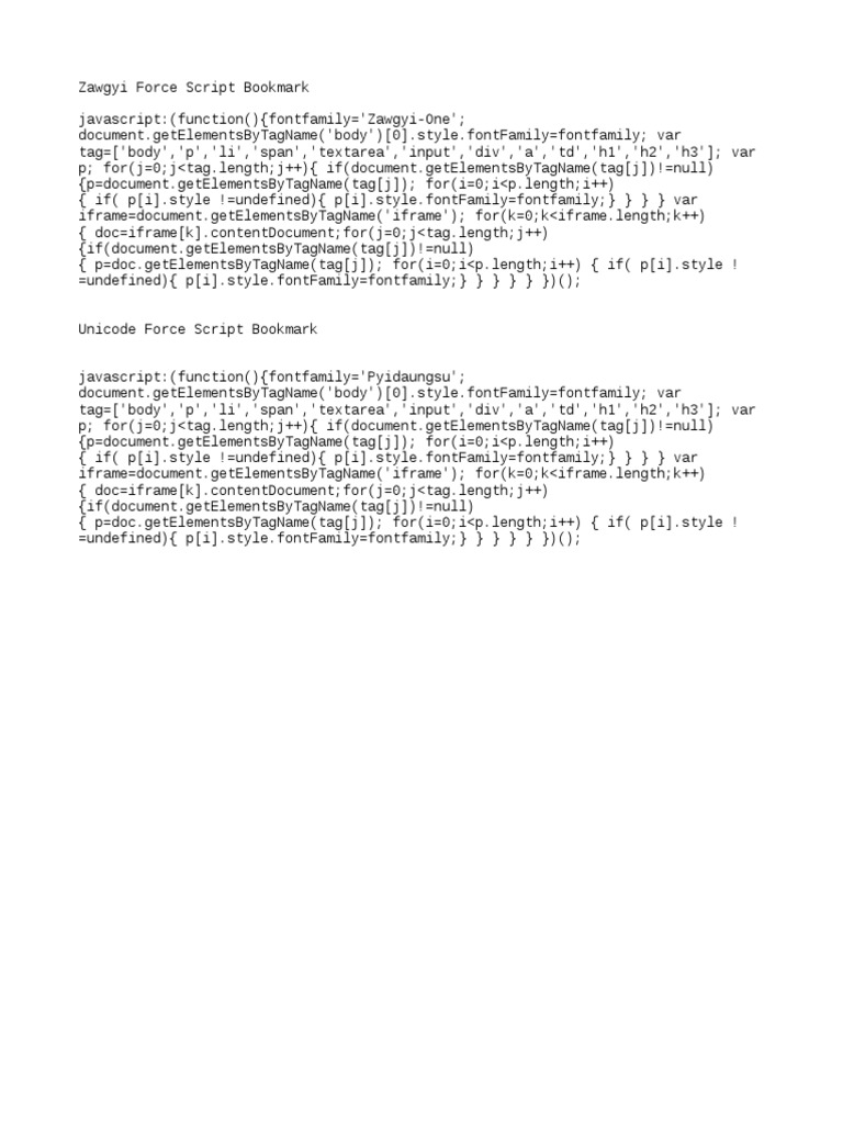 Zawgyi and Unicode Font Switcher | PDF