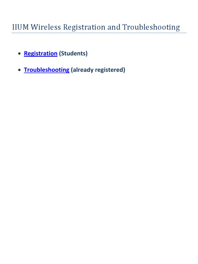 IIUM Wireless Registration and Configuration | PDF | Wireless Lan ...