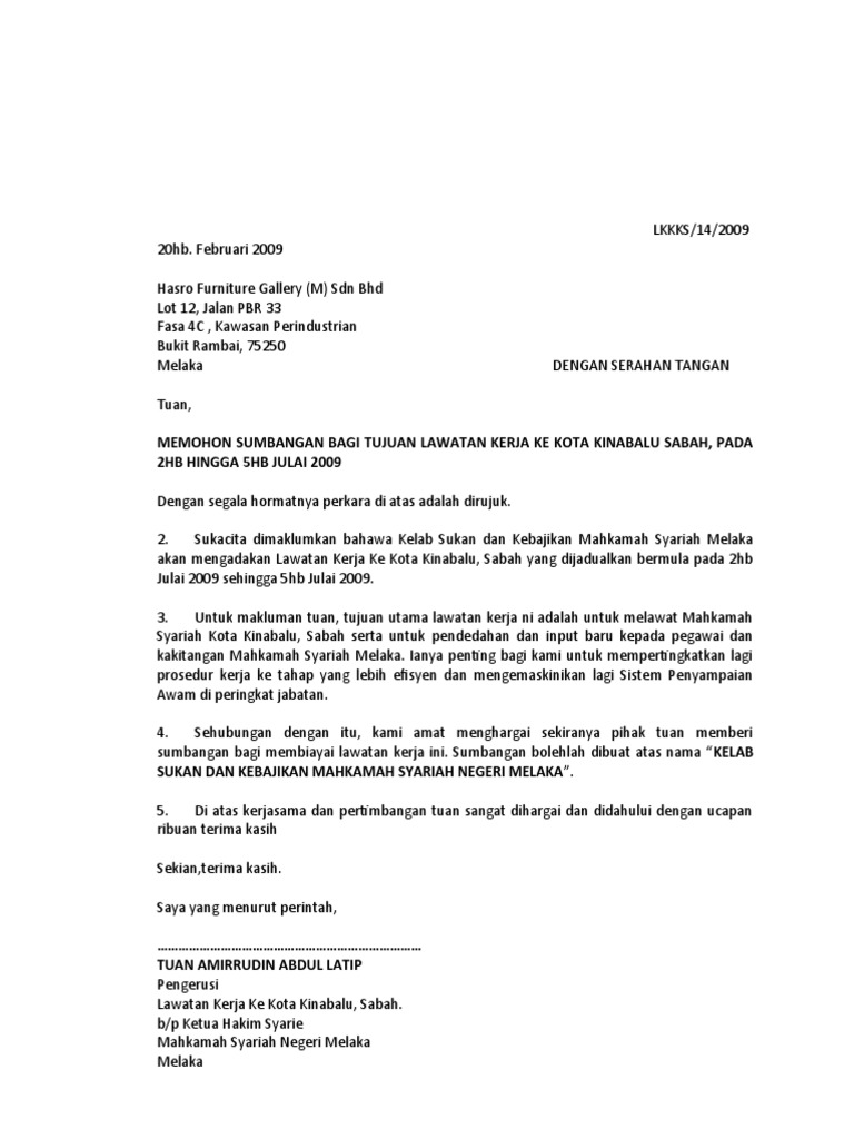 Contoh surat sponsor