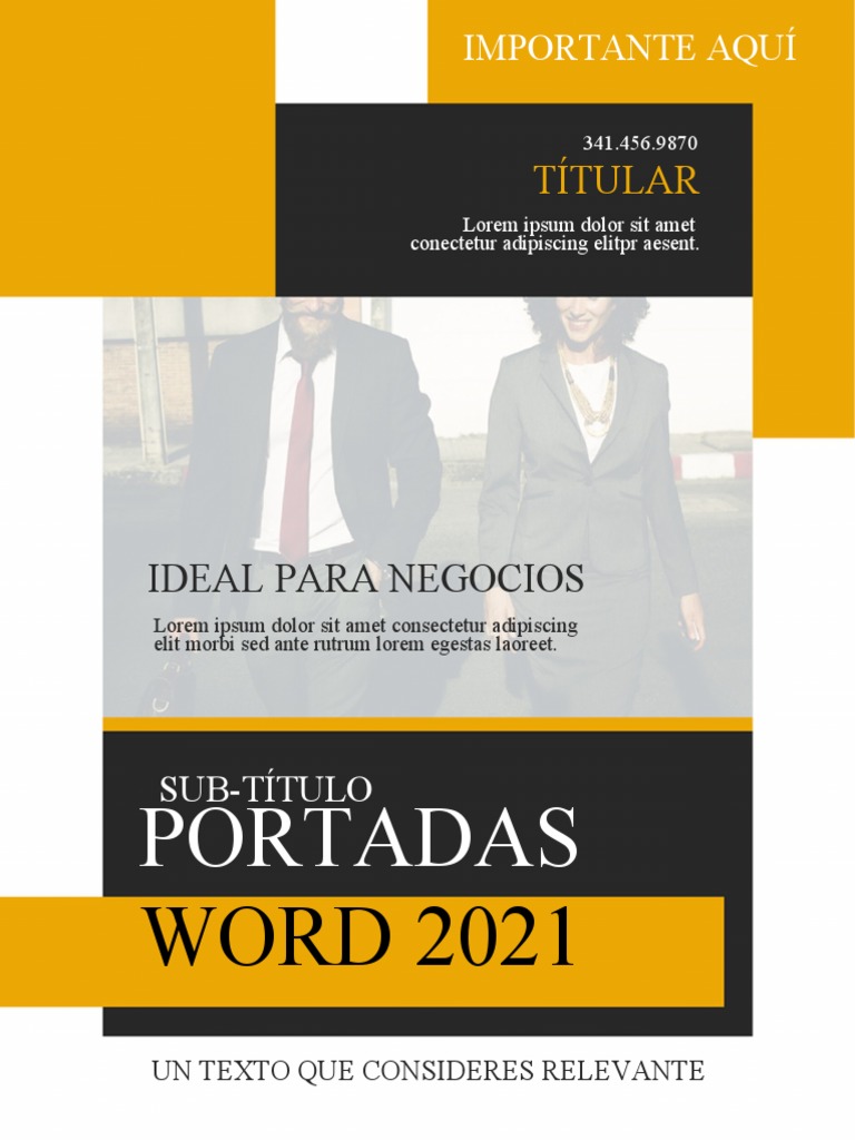 Portada de Word Amarillo para Negocios Internacionales | PDF