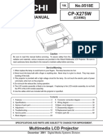 CP-X275W: No.0518E Service Manual