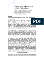 The Potential For Facial Biometrics in Role-Playing Games: Niels Wouters, Melissa J. Rogerson, Yian Hu