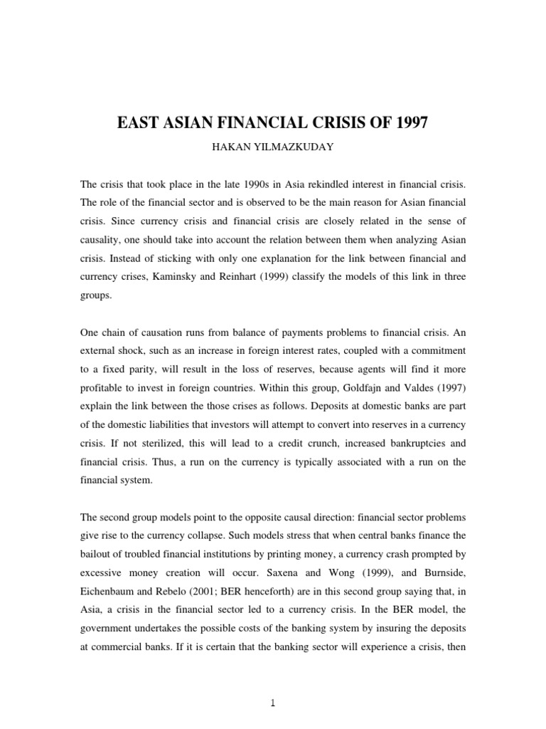 East Asian Financial Crisis of 1997 | PDF | Financial Crises ...