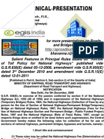 Toll policy 2008 with Amendments in 2010 and 2011