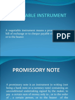 A Negotiable Instrument Means A Promissory Note, Bill of Exchange or To Cheque Payable Either To Order or To The Bearer