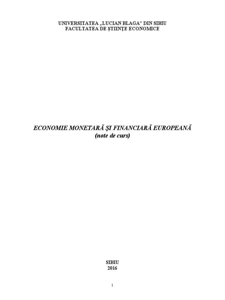 Economie Si Financiara Europeana PDF