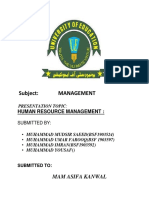 Subject: Management: Mam Asifa Kanwal