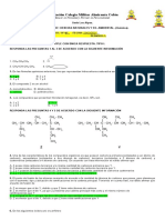 Evaluación de Química sobre Hidrocarburos, Óxidos y Enlaces Químicos