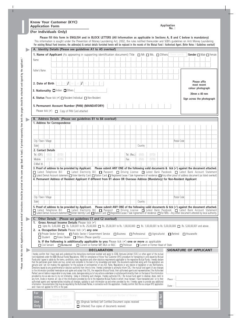 Kyc Individual | PDF | Identity Document | Government