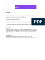 Planilla de Excel Para Control de Ingresos y Egresos