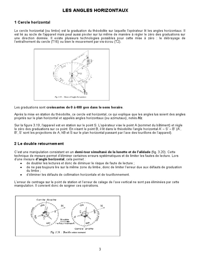 04b ANGLES HORIZONTAUX Verticaux | PDF | Angle | Erreur de mesure