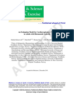 Estimation Model Cardiorespiratory Fitness Arthritis