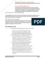 ACT Reading Test Tips - Sample Question Types