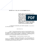 Decreto N° 17.302 de 15 de Setembro de 2011