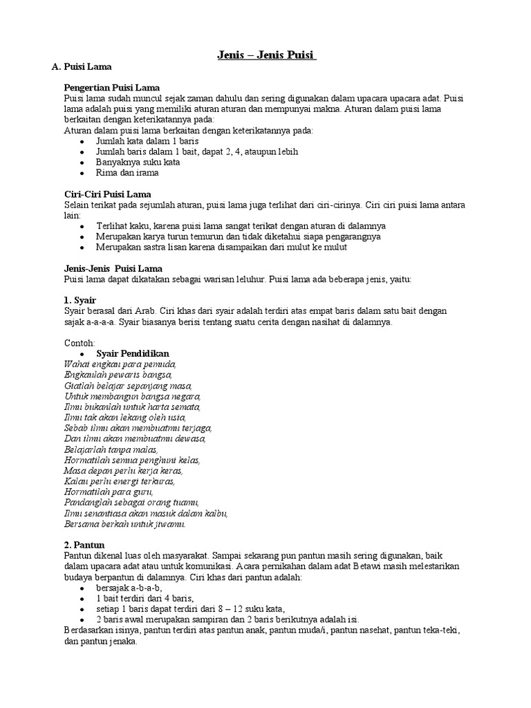 Lima Syair Tentang Warisan Harta Karya Perangkat Sekolah